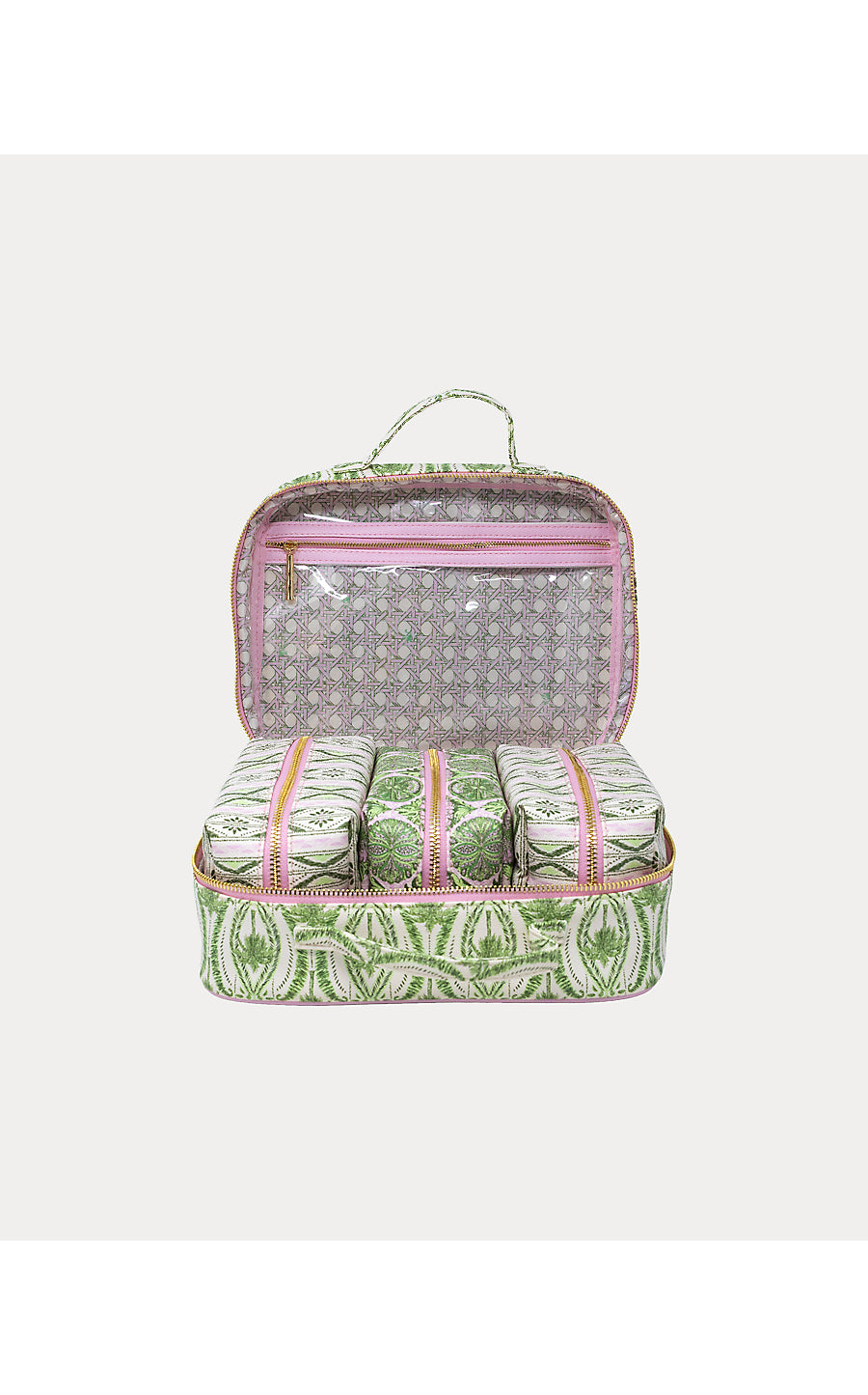 Toiletry Case, Textured Palm Stripe