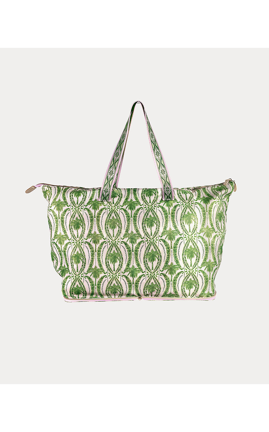 Packable Tote, Textured Palm Stripe