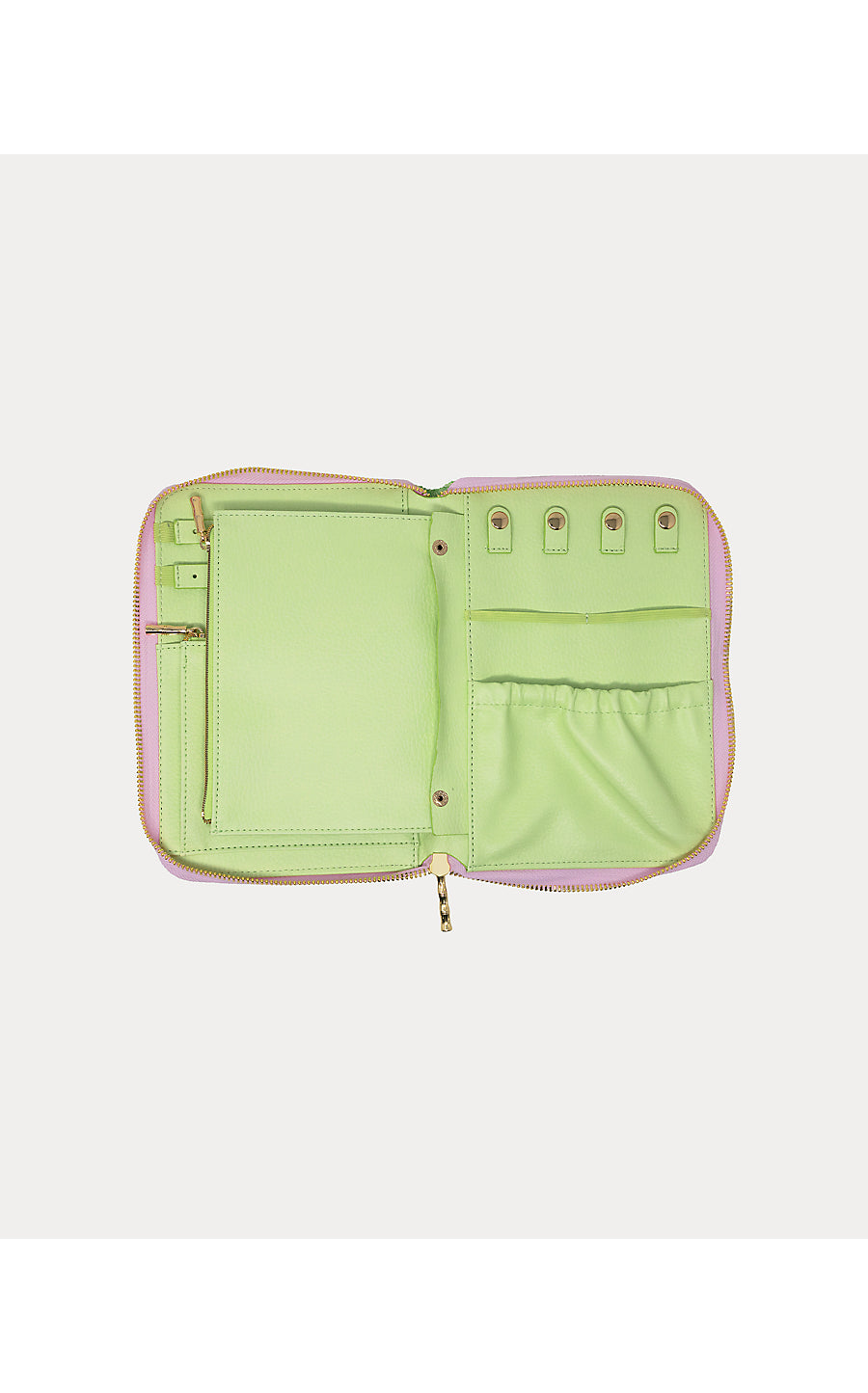 Travel Jewelry Folio, Textured Palm Stripe