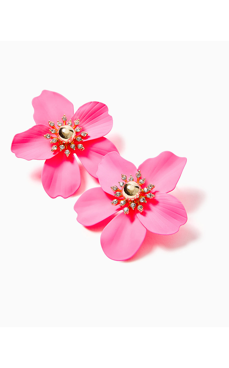 OVERSIZED ORCHID EARRINGS, AURA PINK