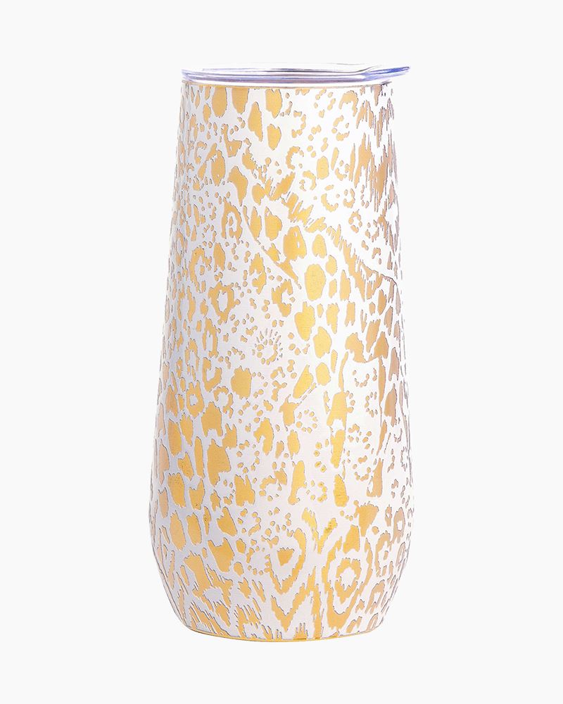 Stainless Steel Champagne Flute, Gold Pattern Play