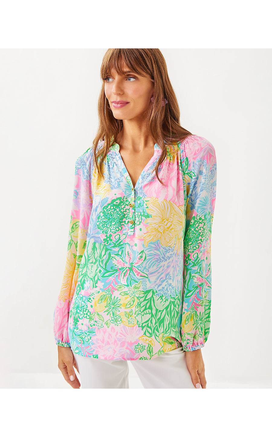 ELSA TOP, MULTI BRIGHT DELIGHT PATCH