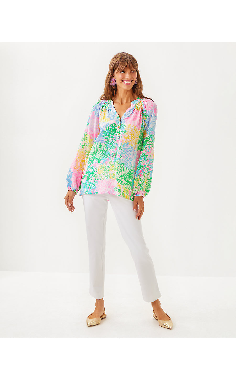 ELSA TOP, MULTI BRIGHT DELIGHT PATCH