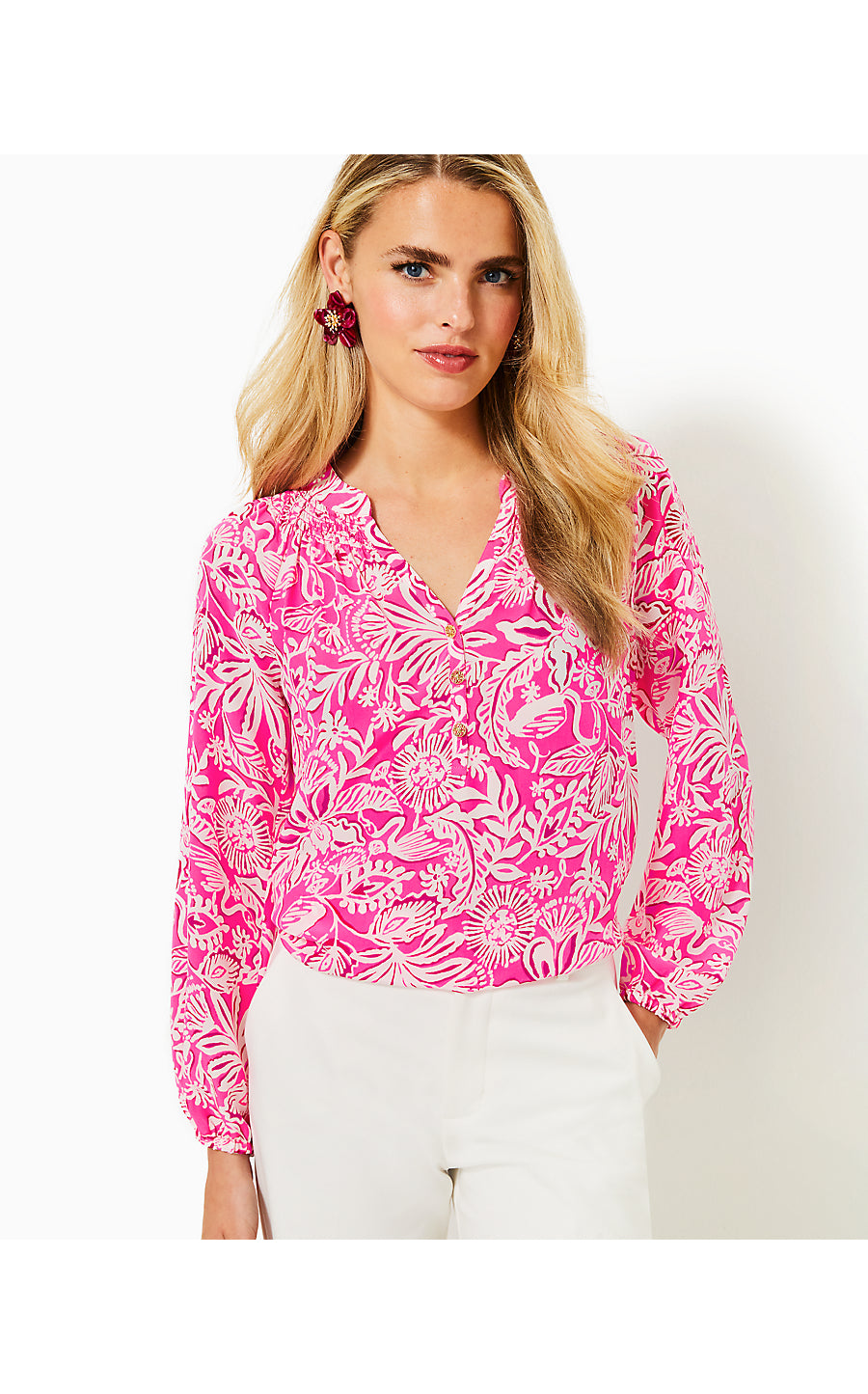 ELSA TOP, PASSION FRUIT PINK ABSOLUTELY FLAMAZING