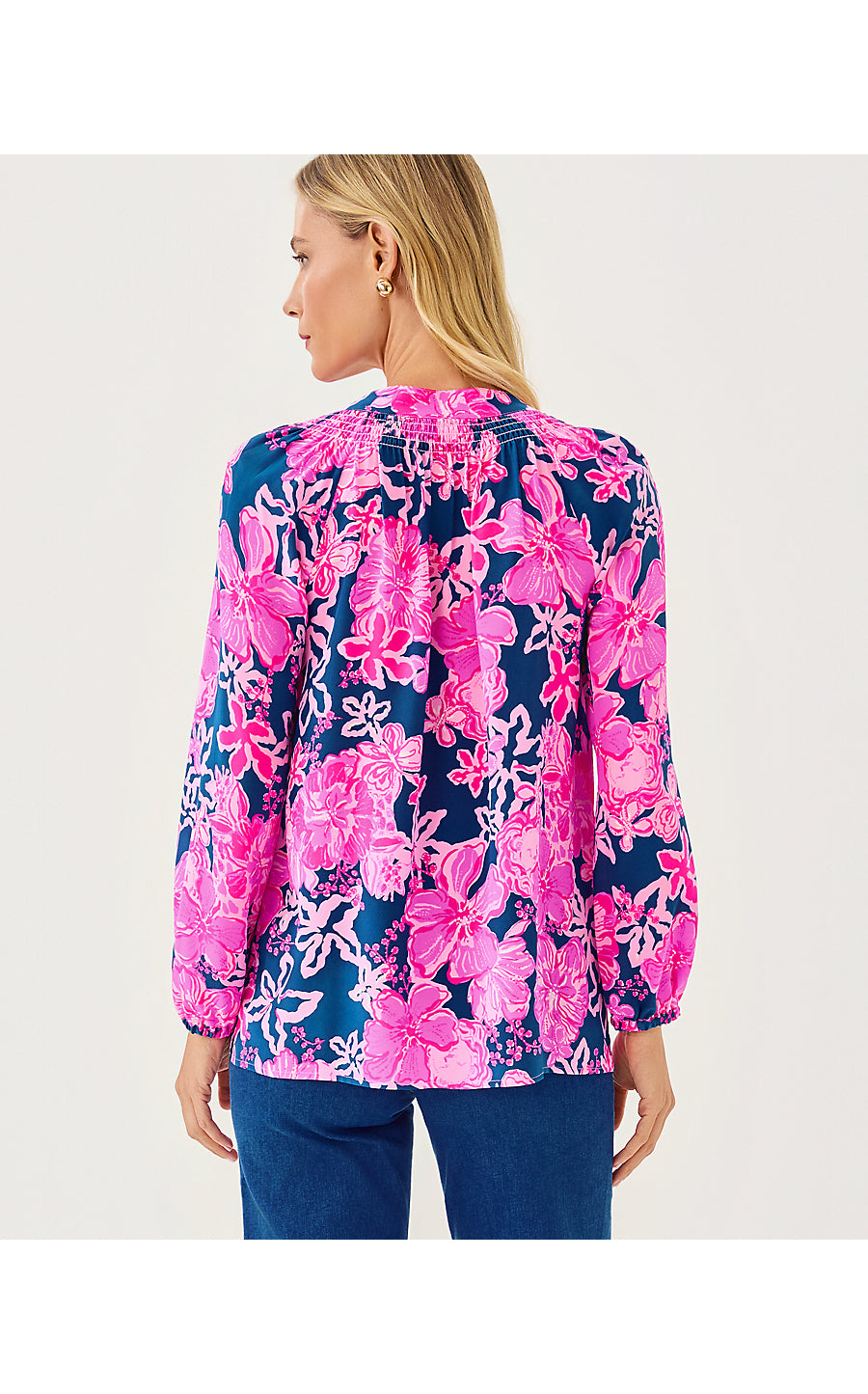 ELSA TOP, STARLIGHT NAVY ONCE AND FLORAL
