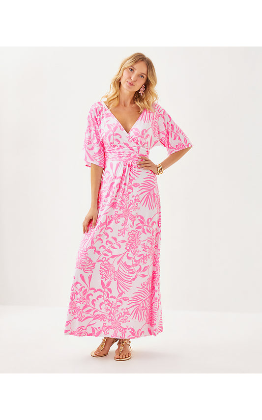 PARIGI MAXI DRESS, ROUSSEAU PINK GLISTEN IN THE SUN