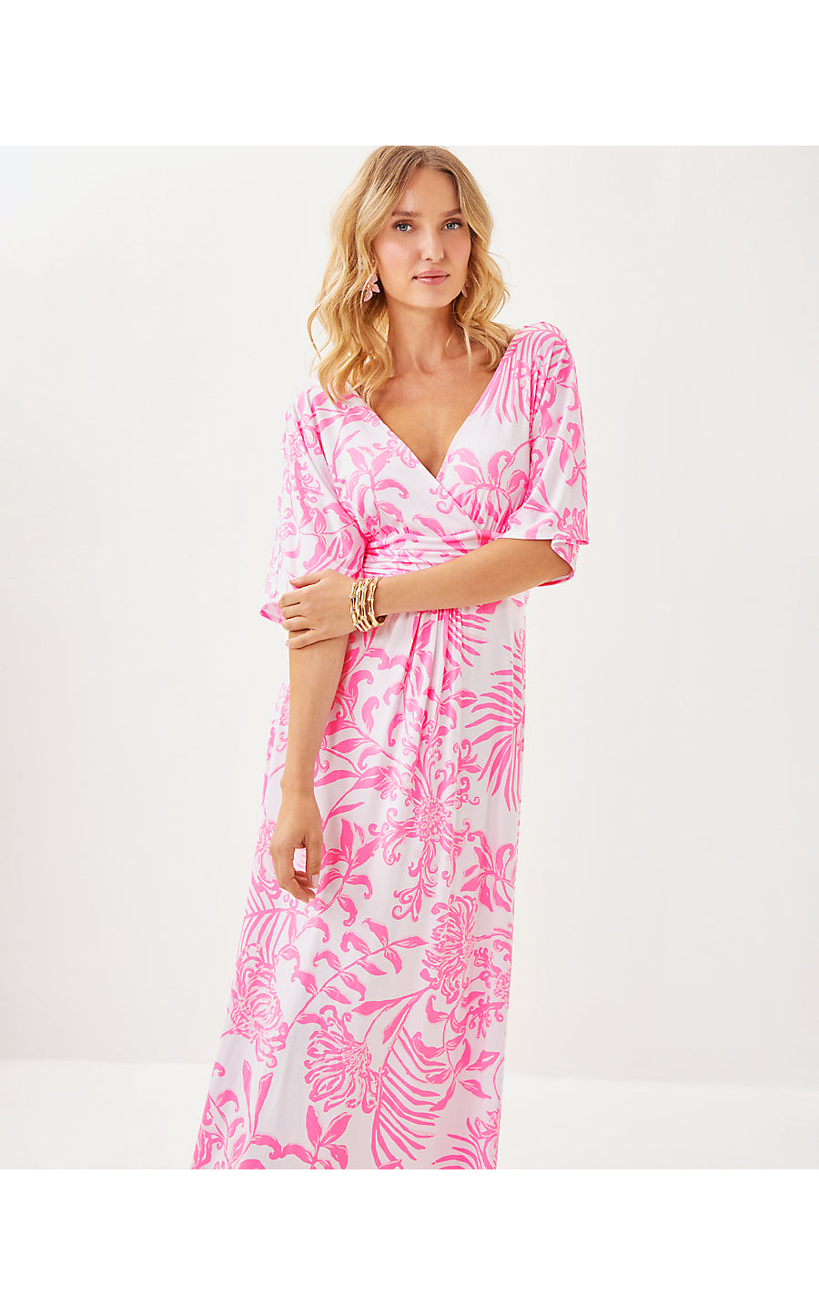 PARIGI MAXI DRESS, ROUSSEAU PINK GLISTEN IN THE SUN