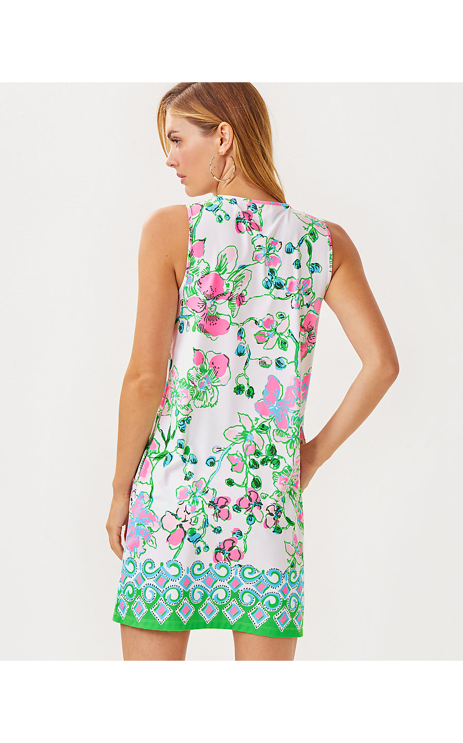 JOHANA SLEEVELESS COVERUP, MULTI ORCHIDS ON THE AVENUE ENGINEERED COVERUP