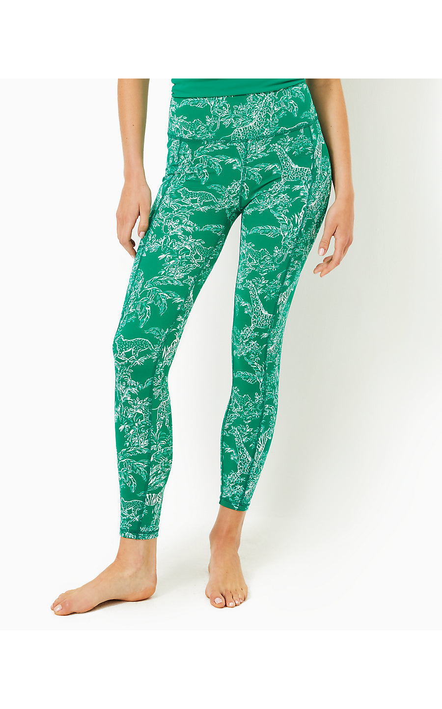 WEEKENDER HIGH RISE LEGGING, FIDDLE LEAF GREEN SAFARI PARTY