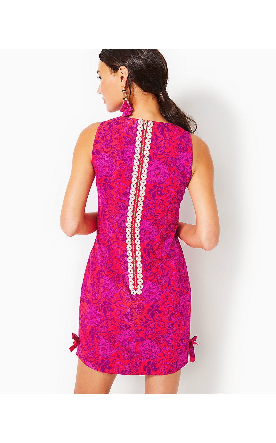 MILA STRETCH COTTON SHIFT, AMARYLLIS RED SECRET HIDEAWAY