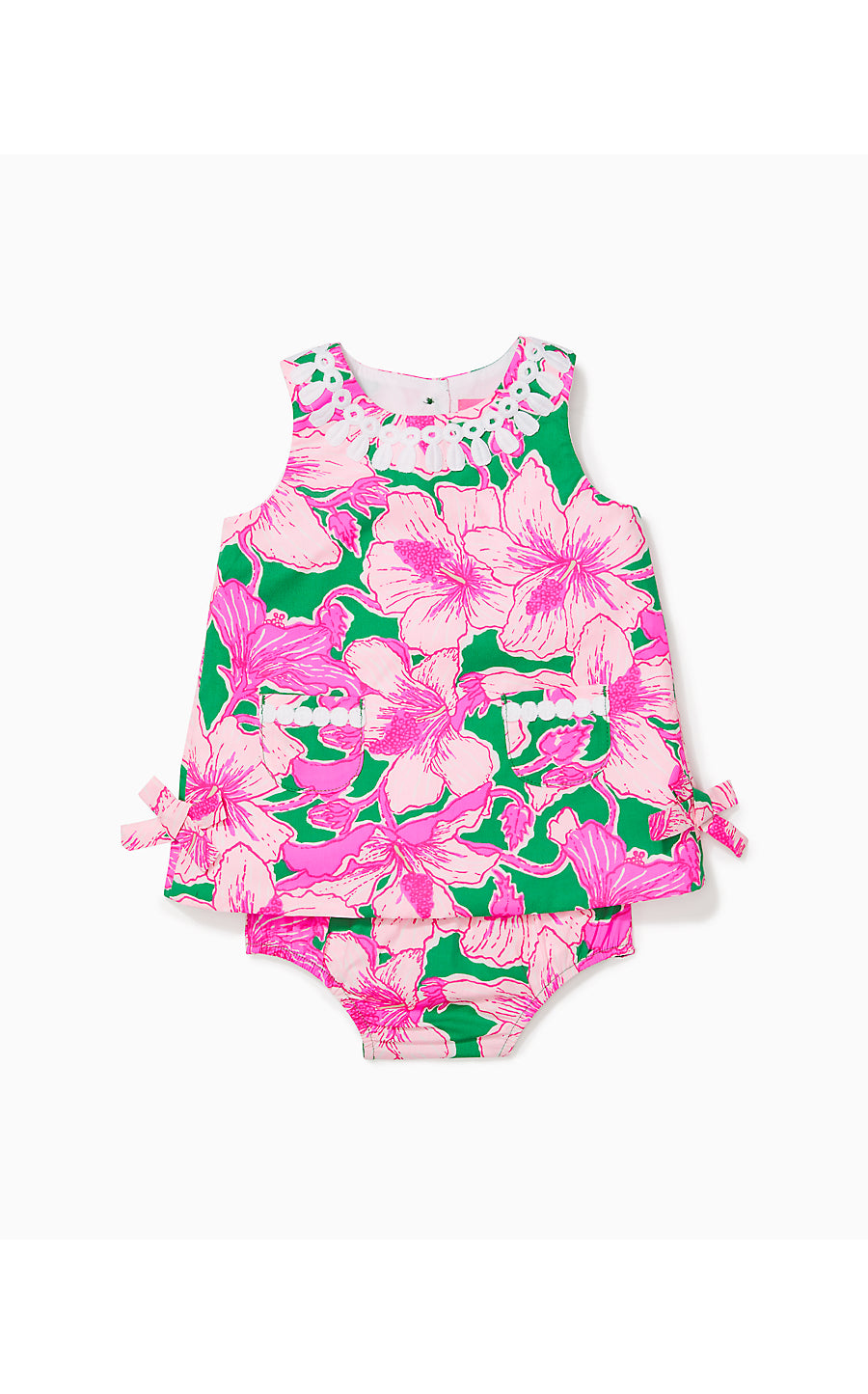 BABY LILLY SHIFT, KELLY GREEN HIBIS KISS