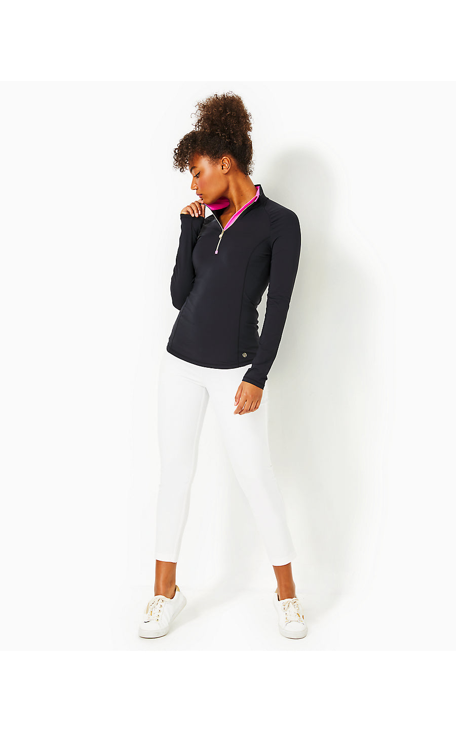 JUSTINE HALF ZIP UPF 50+, ONYX