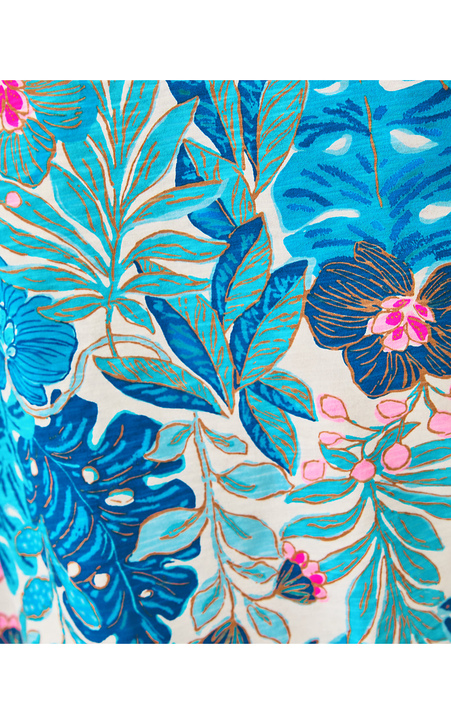 ETTA SCOOP-NECK, BREEZY AQUA BEST FRONDS FOREVER