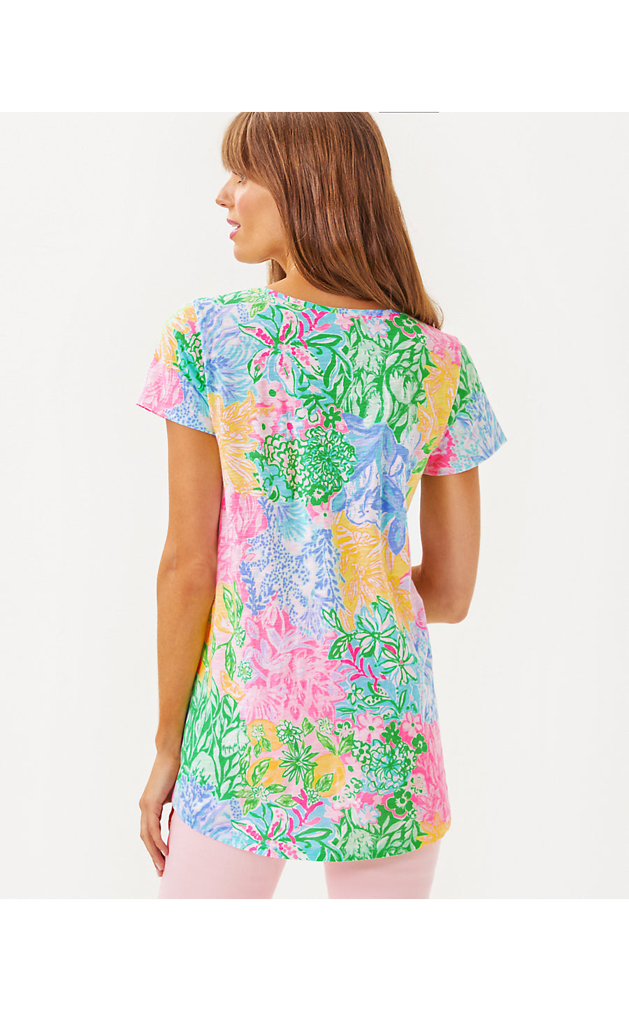 ETTA SCOOP-NECK, MULTI BRIGHT DELIGHT PATCH