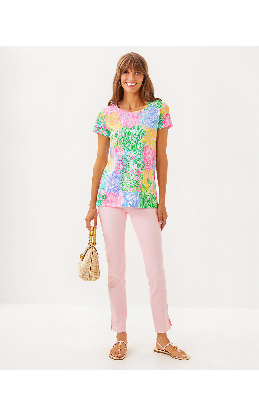 ETTA SCOOP-NECK, MULTI BRIGHT DELIGHT PATCH