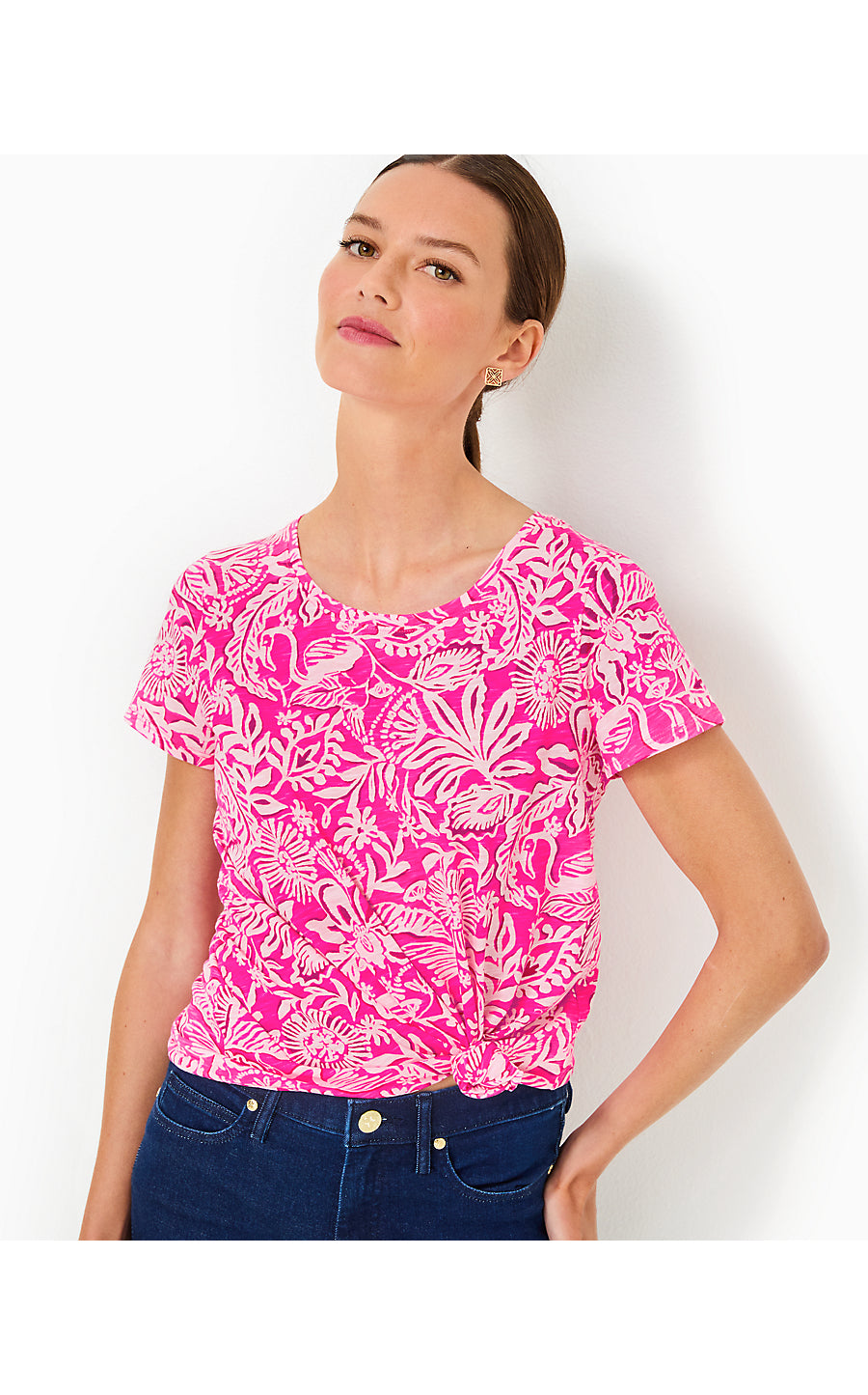 ETTA SCOOP-NECK TOP, PASSION FRUIT PINK ABSOLUTELY FLAMAZING