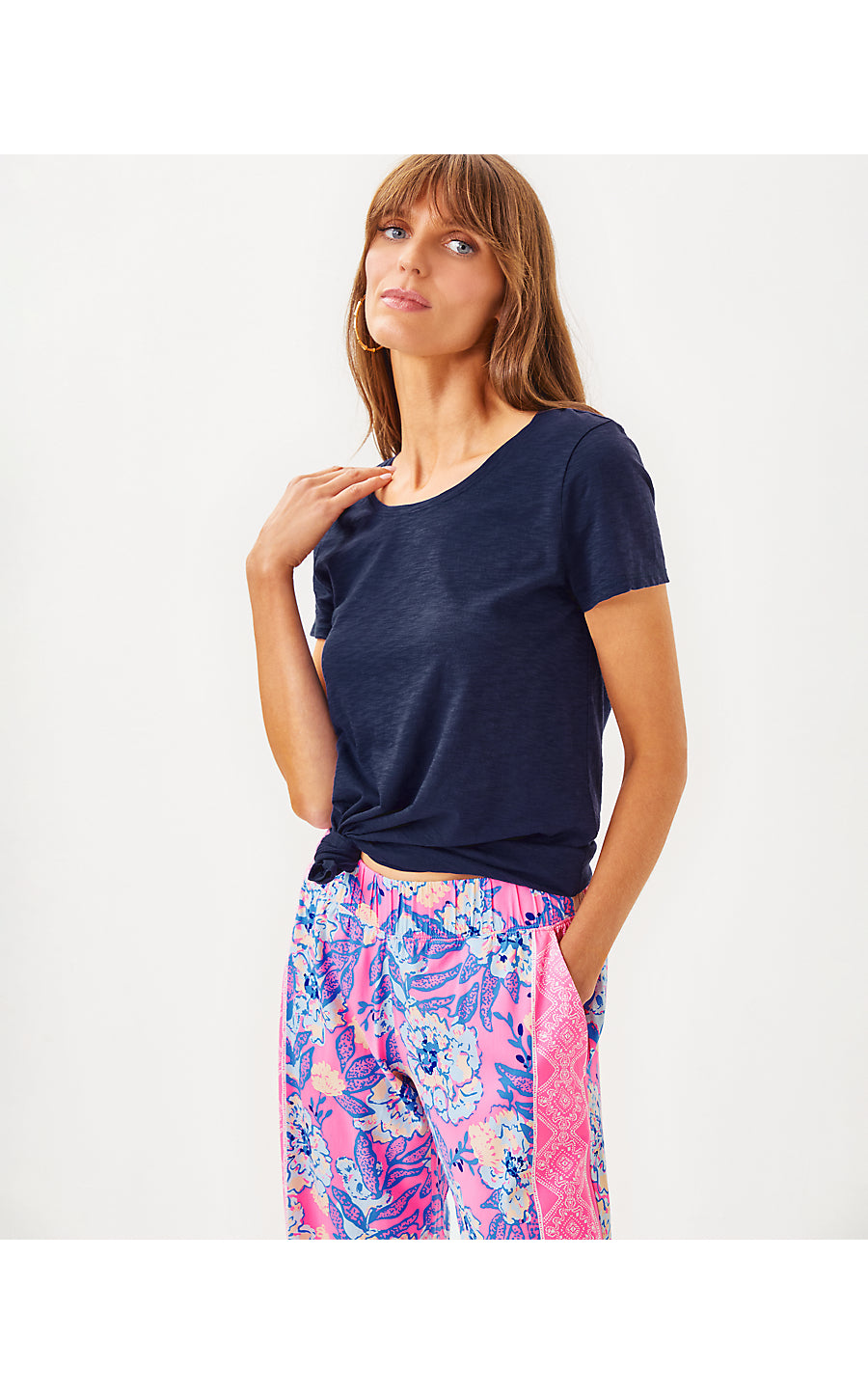 ETTA SCOOP-NECK, TRUE NAVY