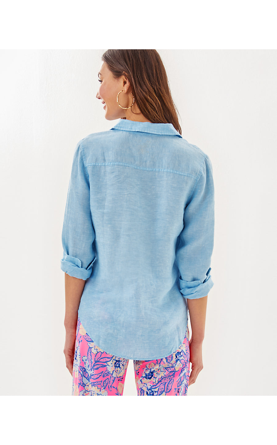 SEA VIEW BUTTON DOWN, BLUE PERI X RESORT WHITE