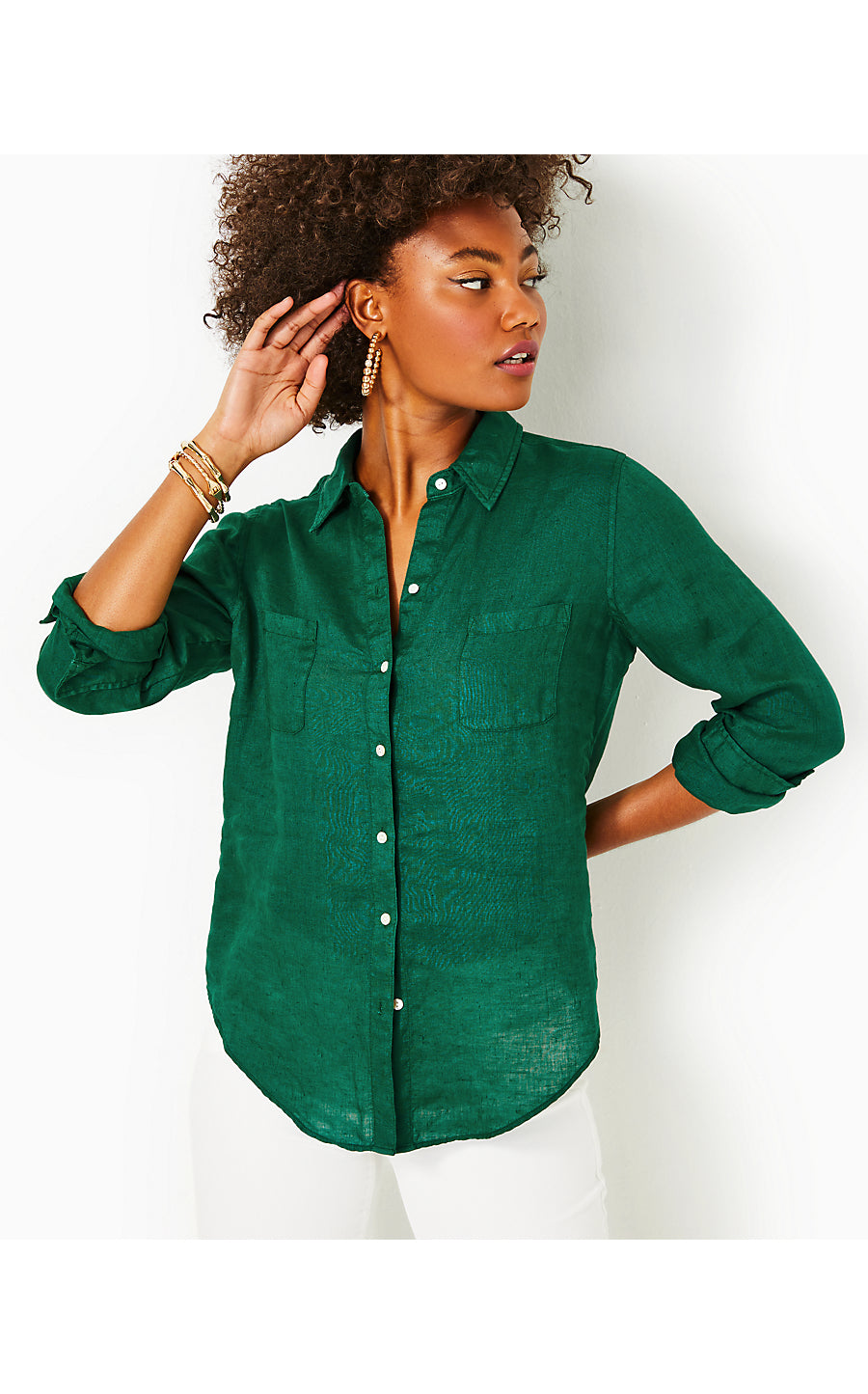 SEA VIEW BUTTON DOWN, EVERGREEN