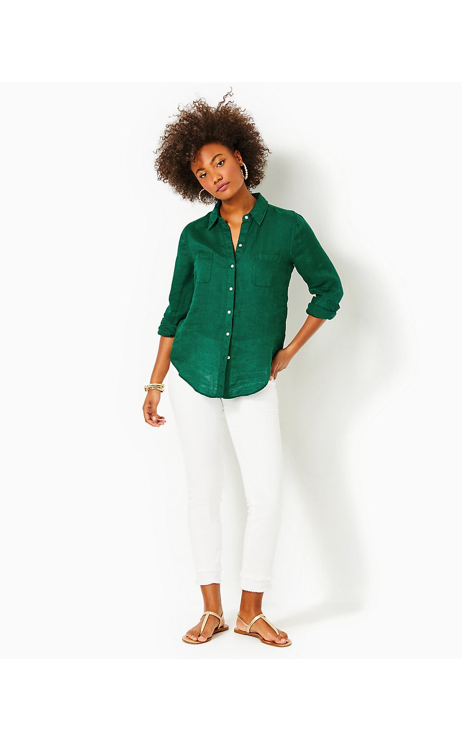SEA VIEW BUTTON DOWN, EVERGREEN