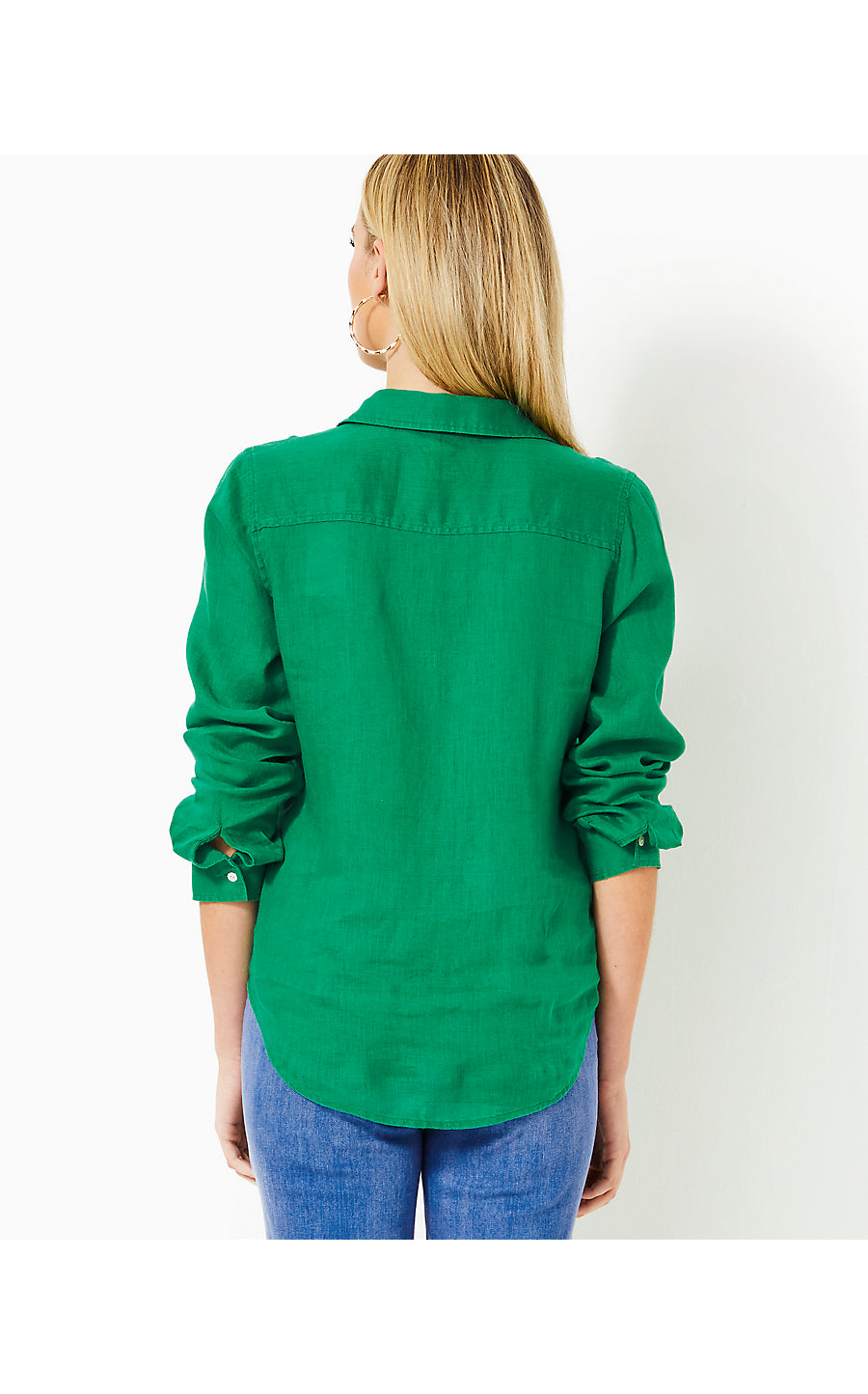 SEA VIEW BUTTON DOWN, FIDDLE LEAF GREEN