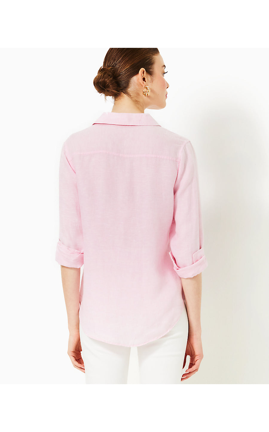 SEA VIEW BUTTON DOWN, URCHIN PINK X RESORT WHITE