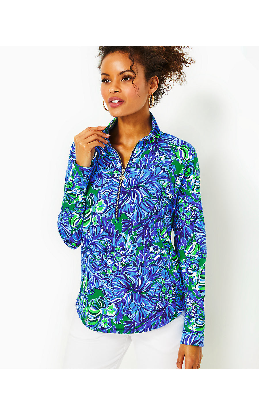 UPF 50+ SKIPPER POPOVER, ABACO BLUE IN TURTLE AWE