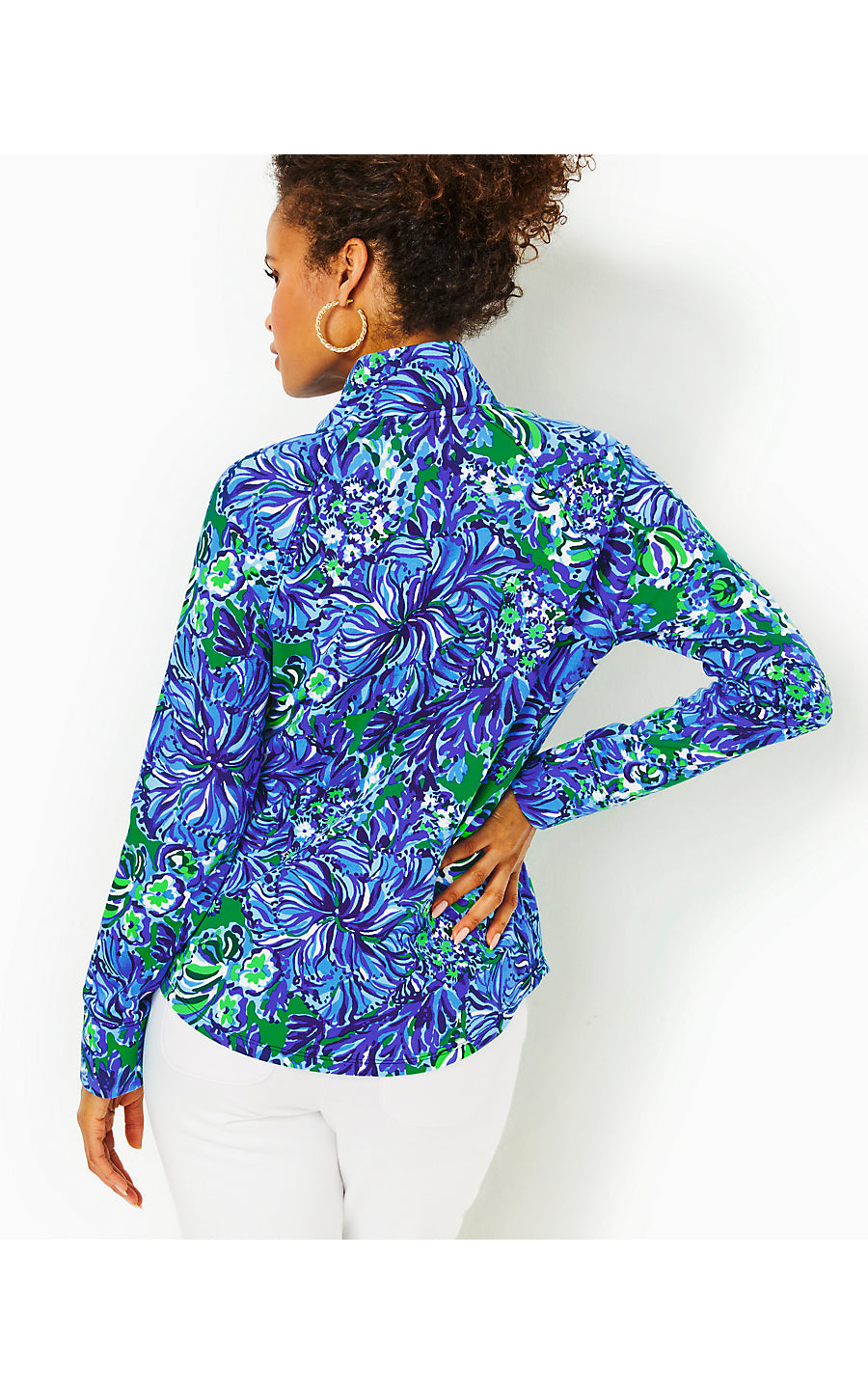 UPF 50+ SKIPPER POPOVER, ABACO BLUE IN TURTLE AWE