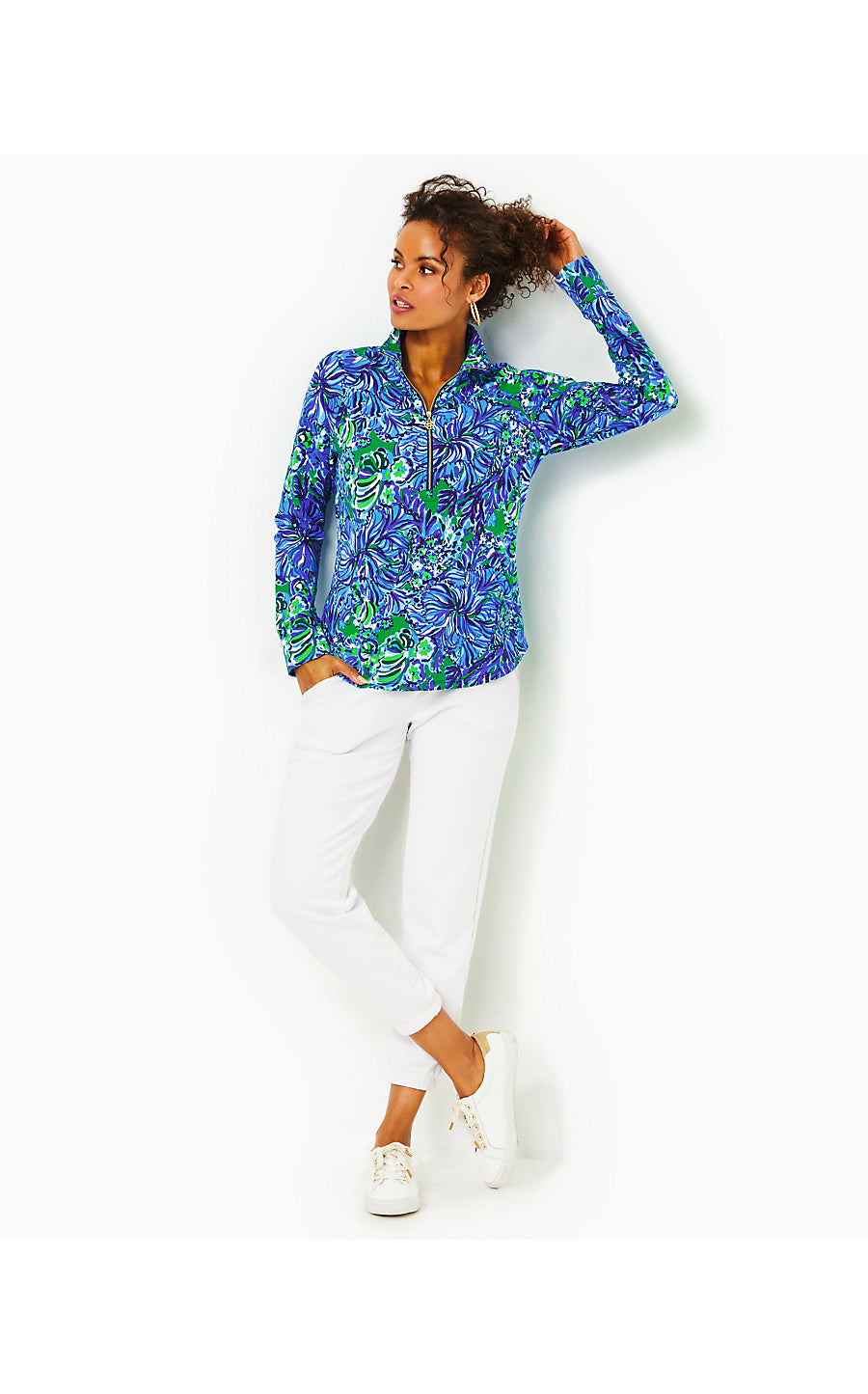 UPF 50+ SKIPPER POPOVER, ABACO BLUE IN TURTLE AWE