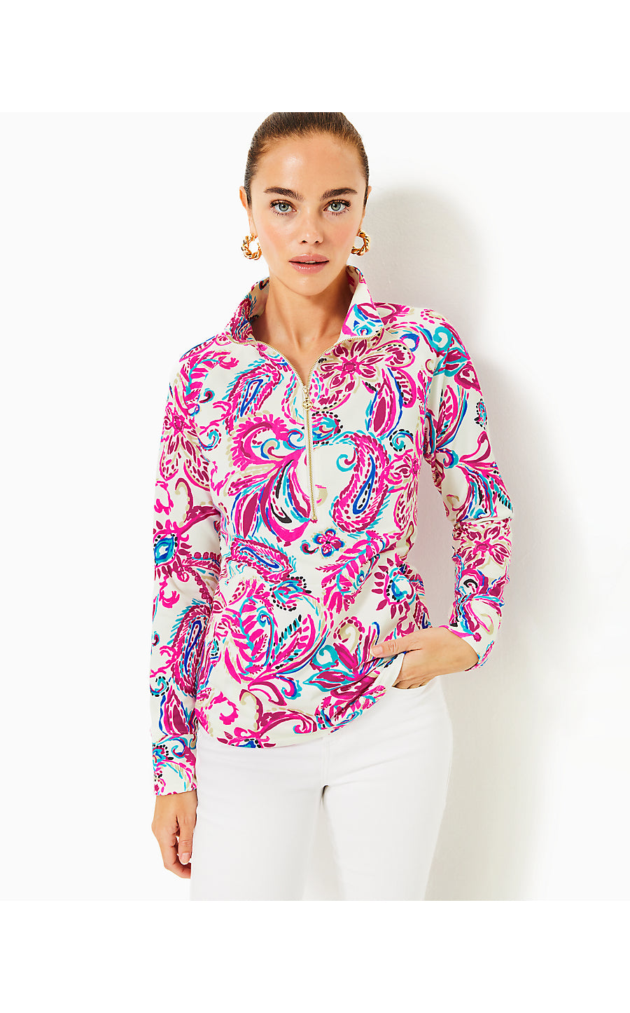 UPF 50+ SKIPPER POPOVER, COCONUT FLITTING ABOUT