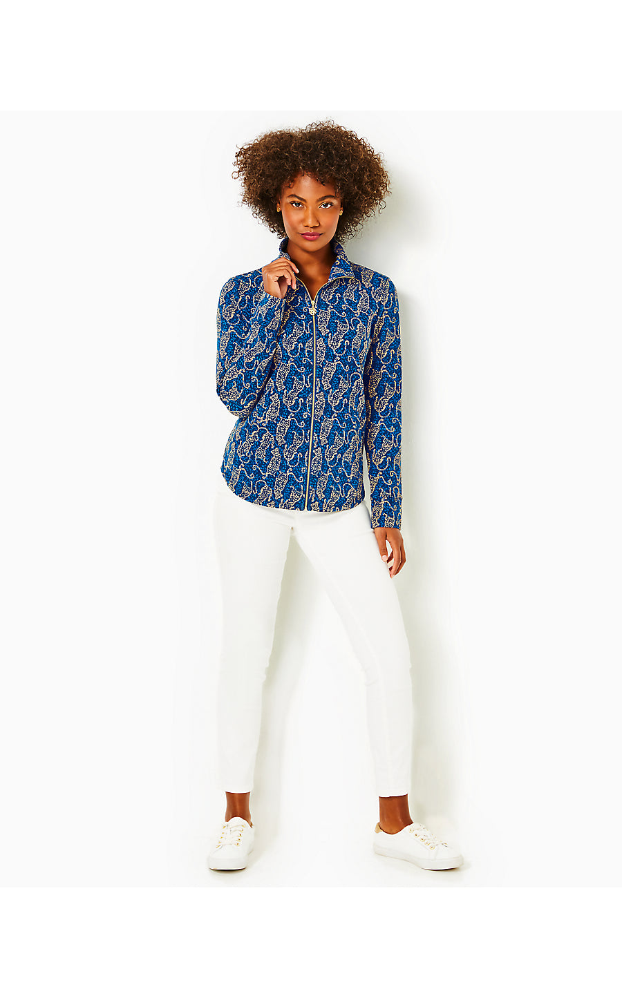 LEONA UPF 50+ ZIP-UP, LOW TIDE NAVY EASY TO SPOT