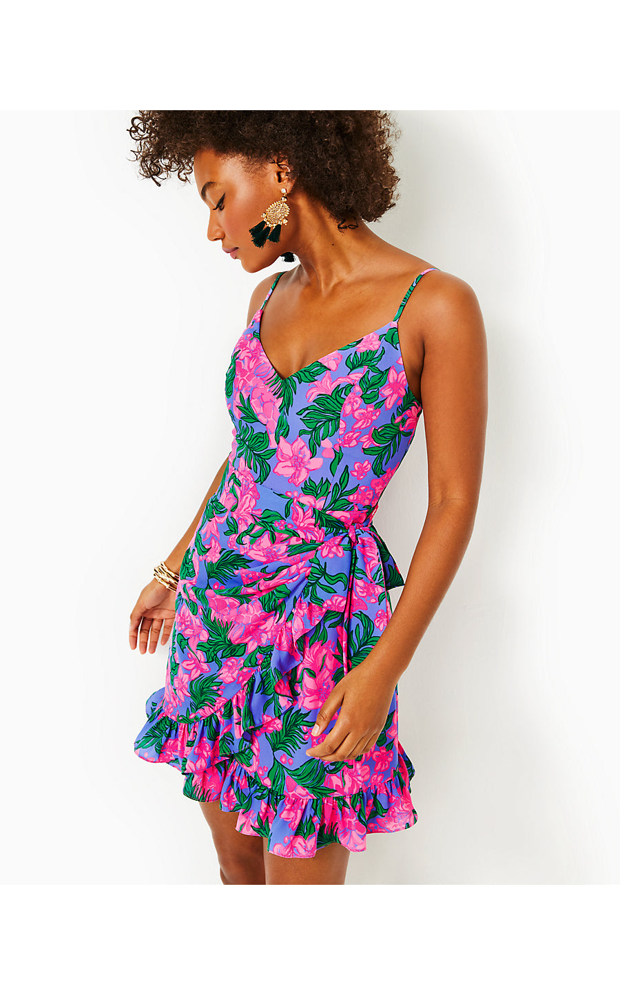 ALISA DRESS, CERISE PINK SAFARI SUNSET