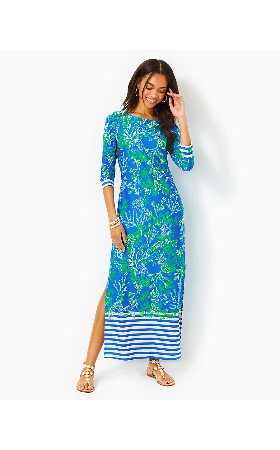 SERALINA UPF 50+ MAXI DRESS, BRINY BLUE A BIT SALTY ENGINEERED CHILLYLILLY SERALINA UPF 50+ MAXI DRESS, BRINY BLUE A BIT SALTY ENGINEERED CHILLYLILLY