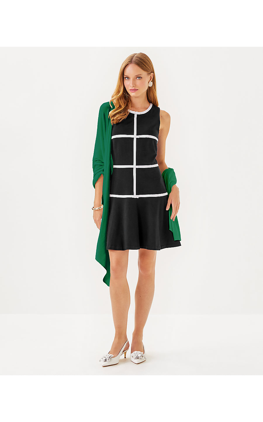 LANELLE CASHMERE WRAP, HEATHERED FIDDLE LEAF GREEN