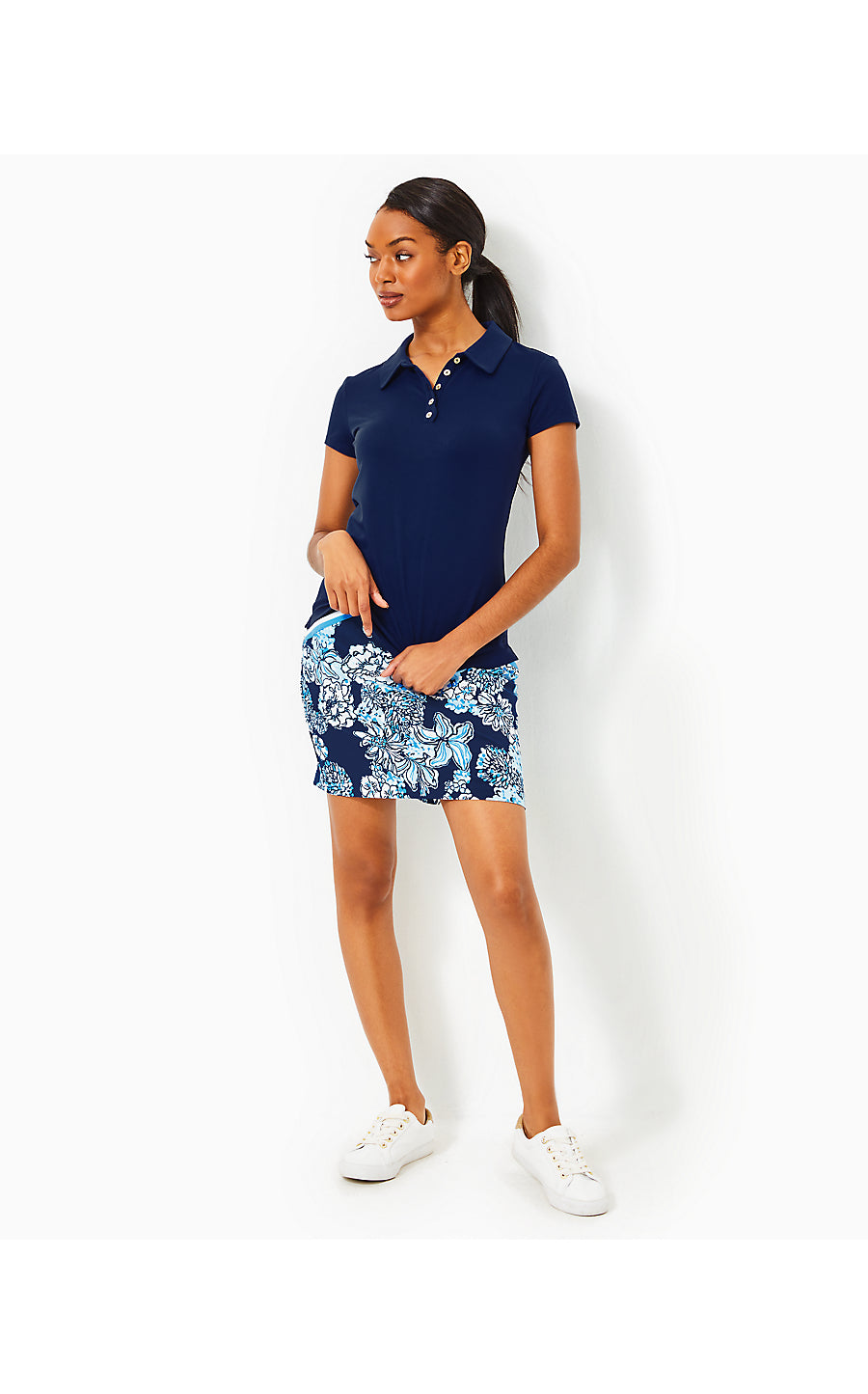 FRIDA SCALLOP POLO UPF 50, LOW TIDE NAVY