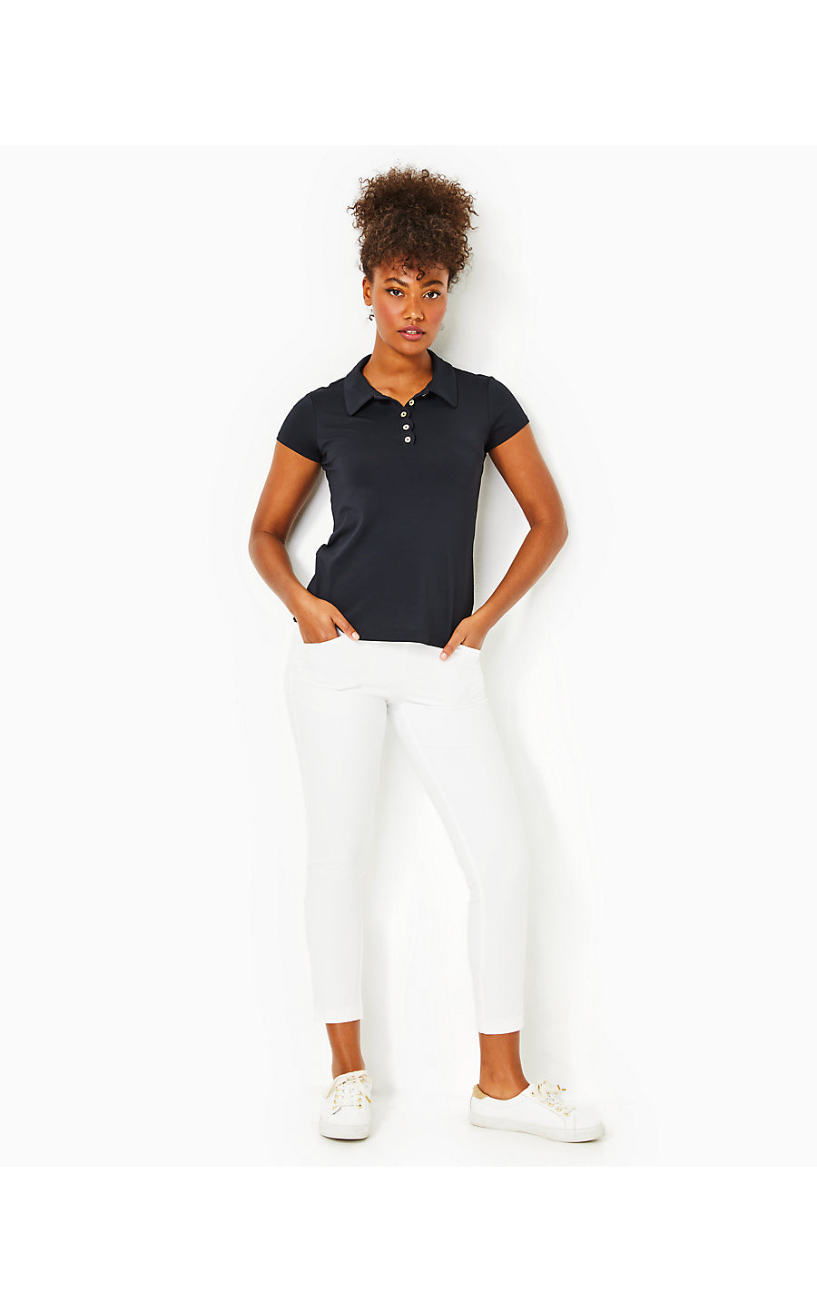 FRIDA SCALLOP POLO UPF 50, ONYX