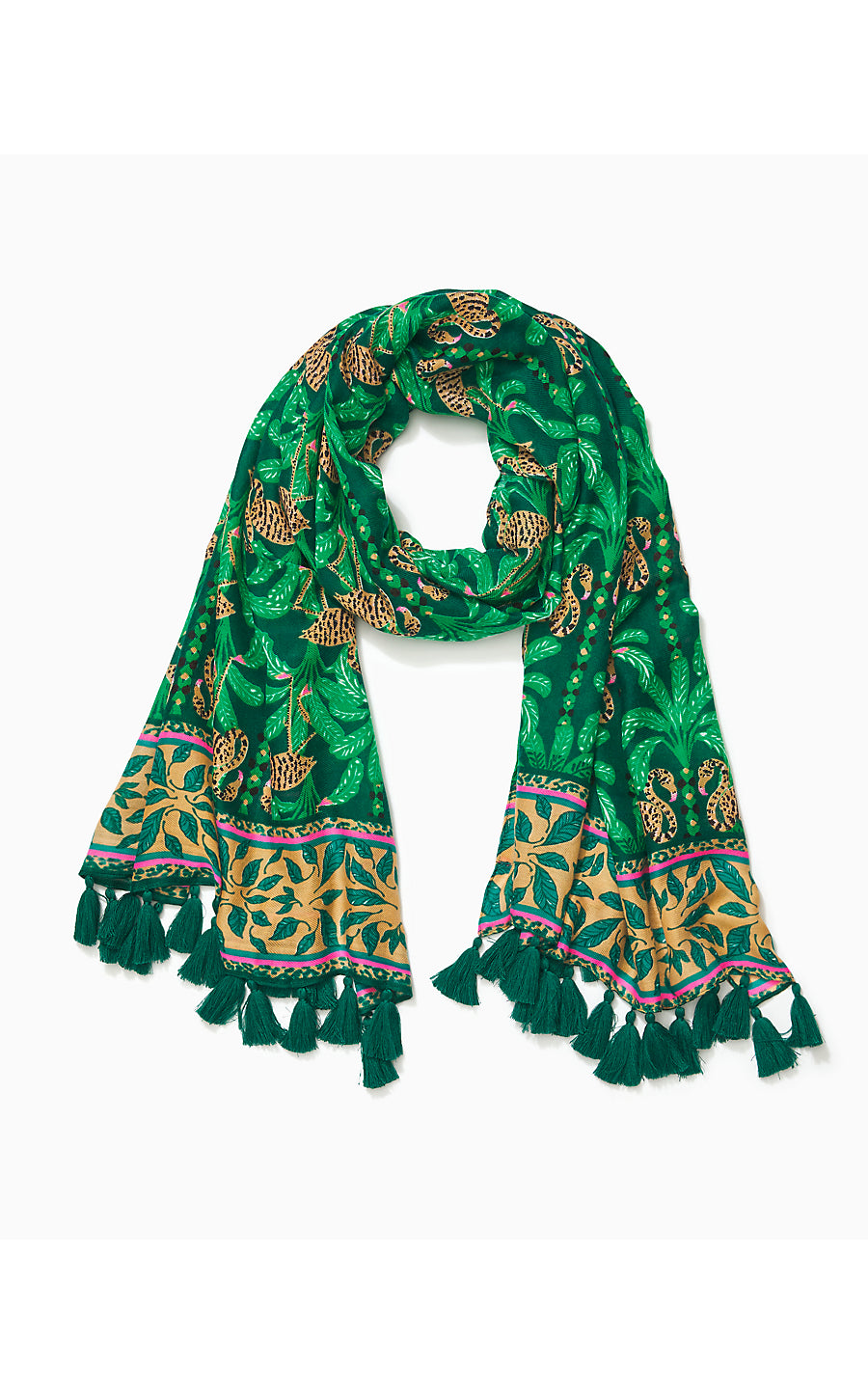 RESORT SCARF, EVERGREEN STIR IT UP ENGINEERED RESORT SCARF