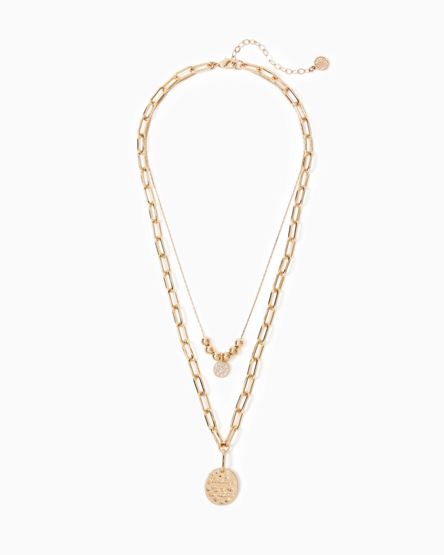 ISLAND HOPPING NECKLACE, GOLD METALLIC