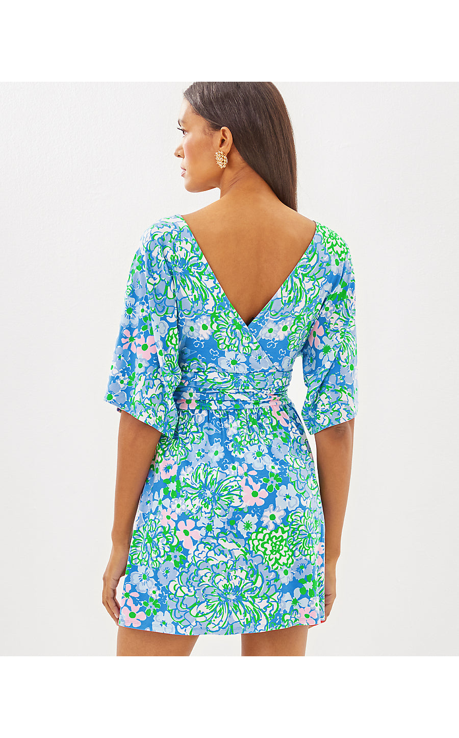 PARIGI KNIT SKORT ROMPER, SUNWASHED BLUE PLUMES IN BLOOM