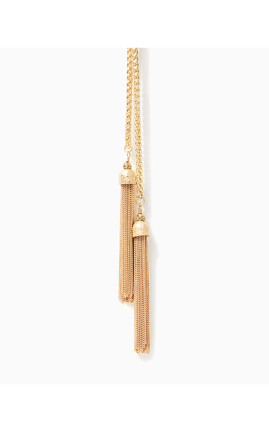 BELLE TASSEL NECKLACE, GOLD METALLIC