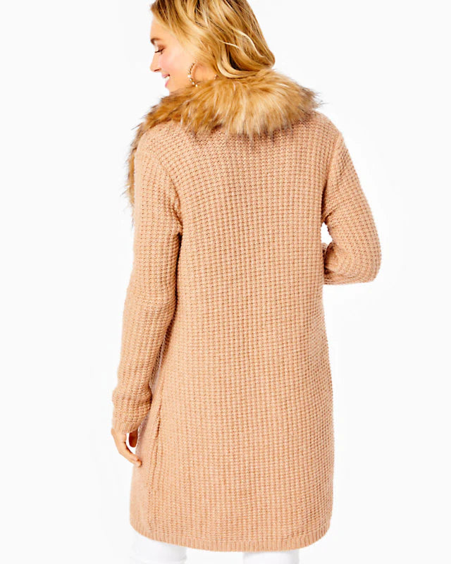 ADELAINE CARDIGAN, HEATHERED TIKI HUT METALLIC