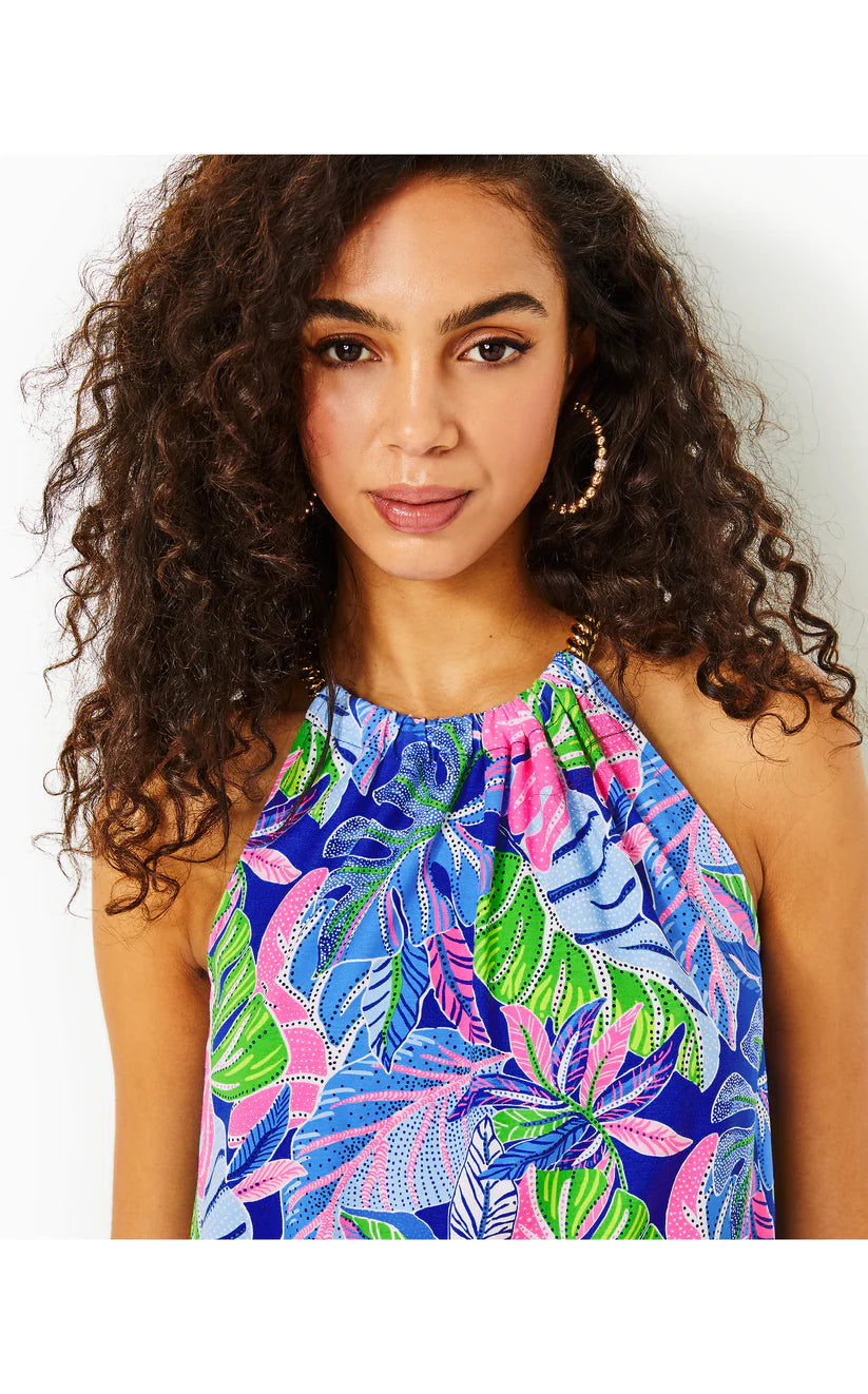BOWEN HALTER TOP, BLUE GROTTO BELEAF IN YOURSELF