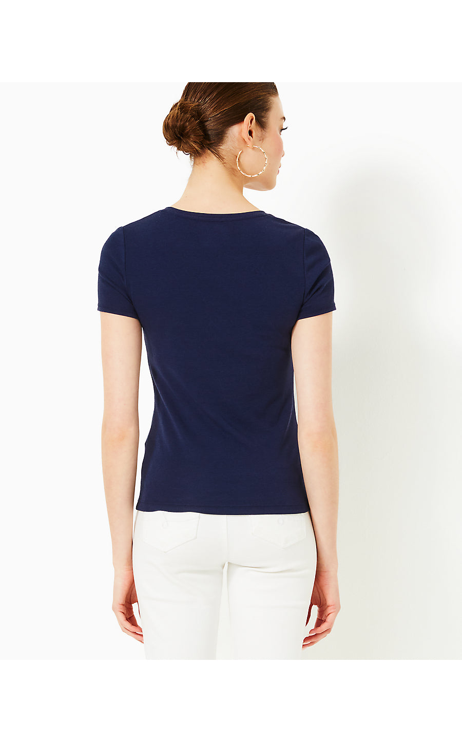 HALEE V-NECK TOP, TRUE NAVY