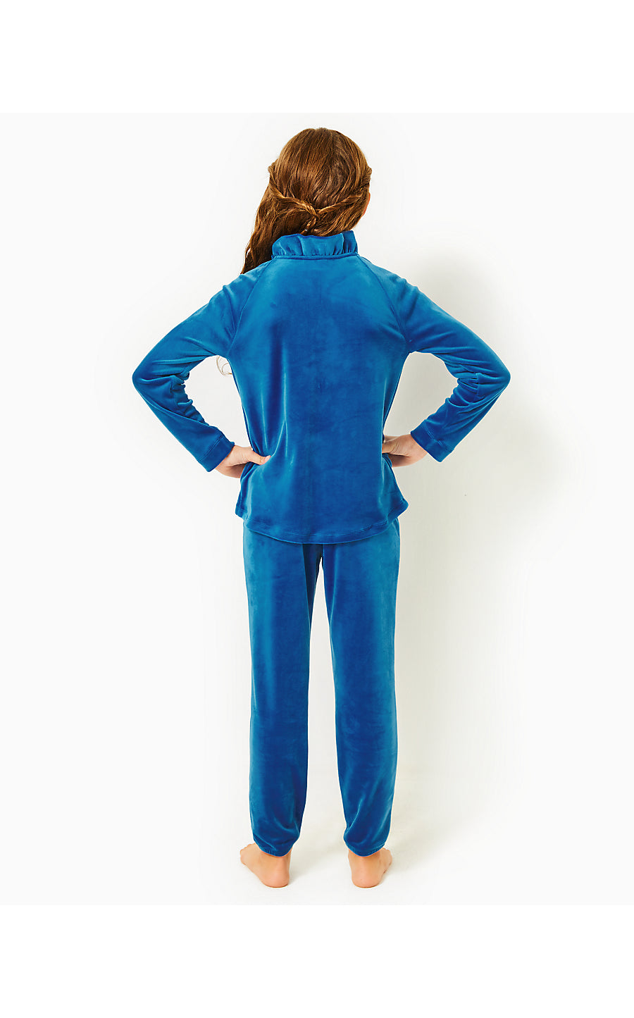 MINI MALLIE VELOUR PANT, INDIGO BREEZE