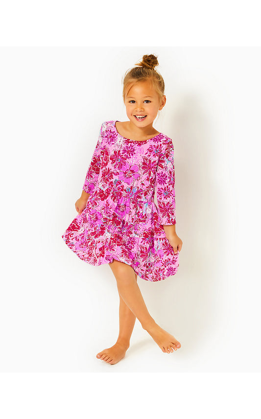 MINI GEANNA DRESS, LILAC THISTLE IN THE WILD FLOWERS