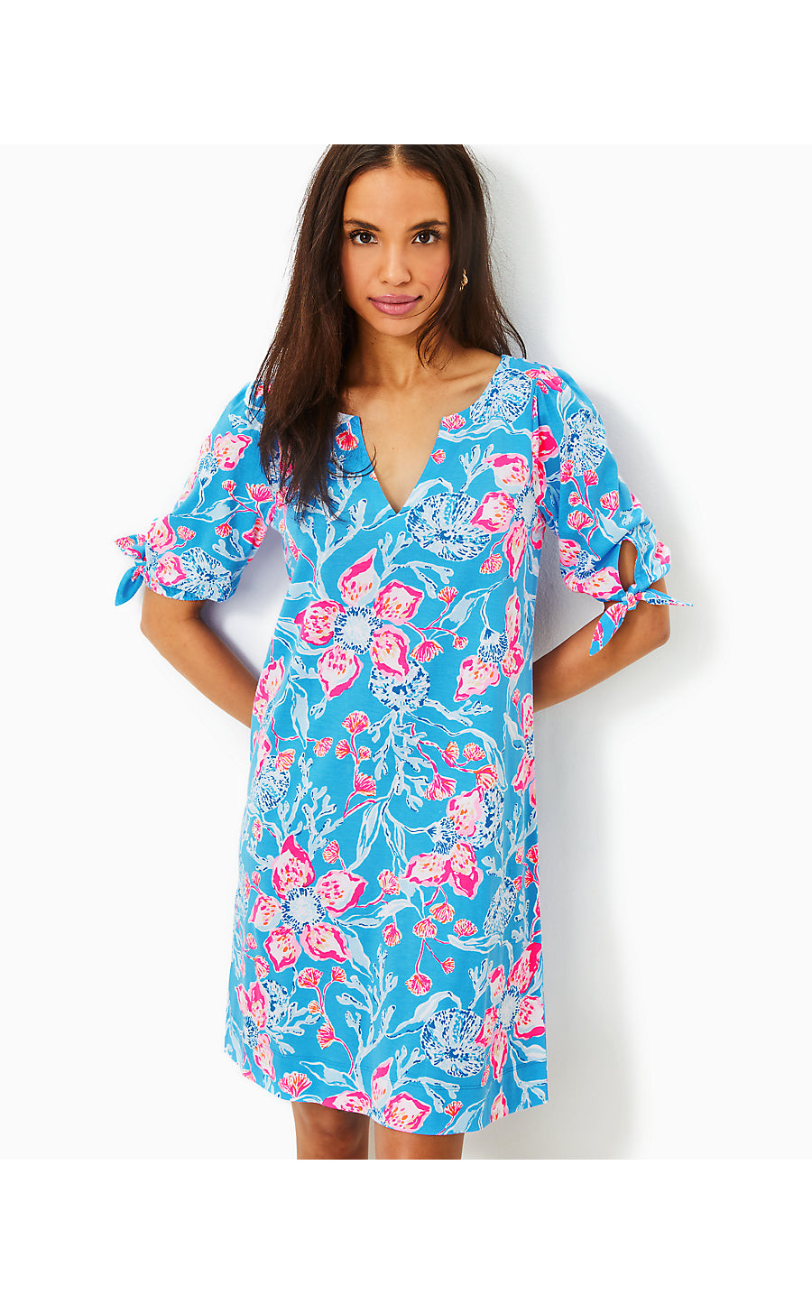 EASLEY SHORT SLEEVE DRESS, MULTI BAHAMIAN RHAPSODY
