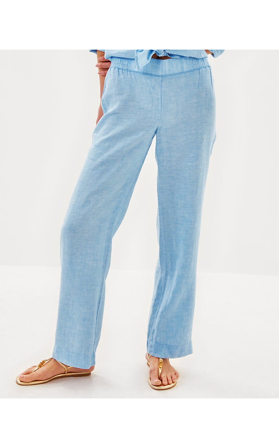DERI LINEN PALAZZO PANT, BLUE PERI X RESORT WHITE