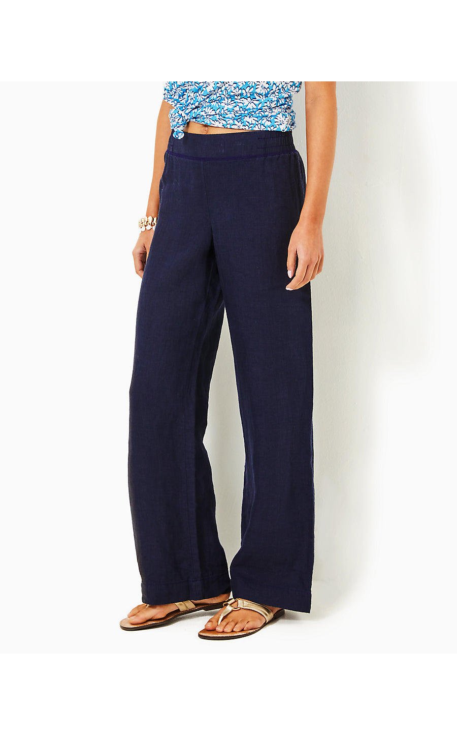DERI LINEN PALAZZO, TRUE NAVY X TRUE NAVY