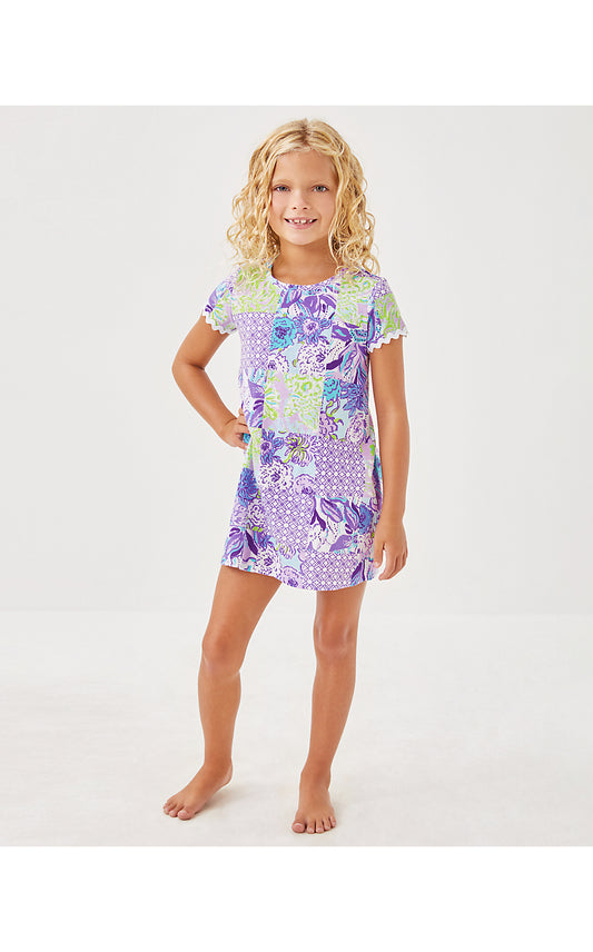 MINI CODY DRESS, MULTI JUICY STORY PATCH