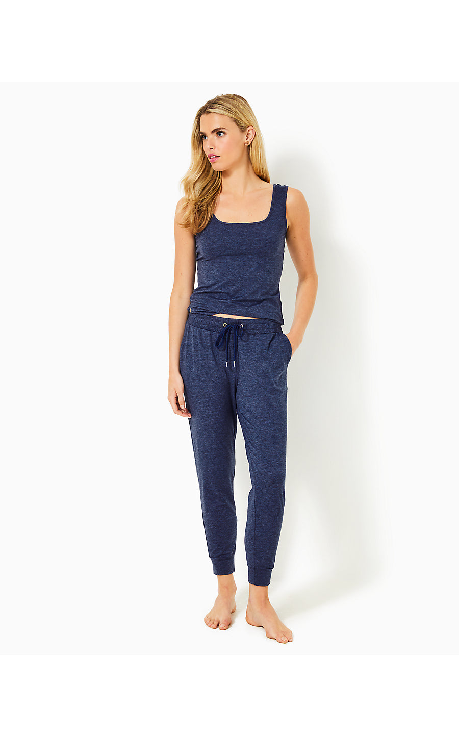 LILLABETH UPF 50+ PANT, HEATHERED MED BLUE X NOIR